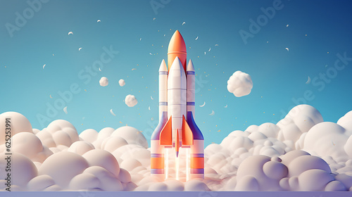 Vibrant 3D Spacecraft Design in Deep Periwinkle and Peach Tones: Minimalistic Space Exploration Art for Modern Decor, Posters, and Contemporary Design Themes with Futuristic Aesthetics