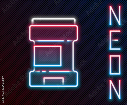 Glowing neon line Antiperspirant deodorant roll icon isolated on black background. Cosmetic for body hygiene. Colorful outline concept. Vector