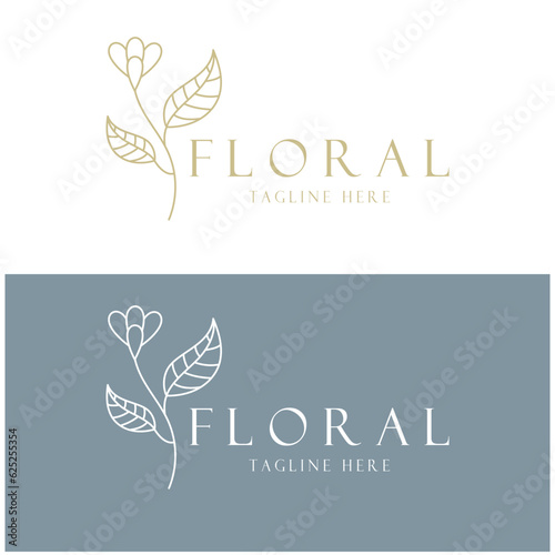 Elegant floral and leaf frame. Delicate botanical vector illustration for labels, spas, corporate identity, and wedding invitations