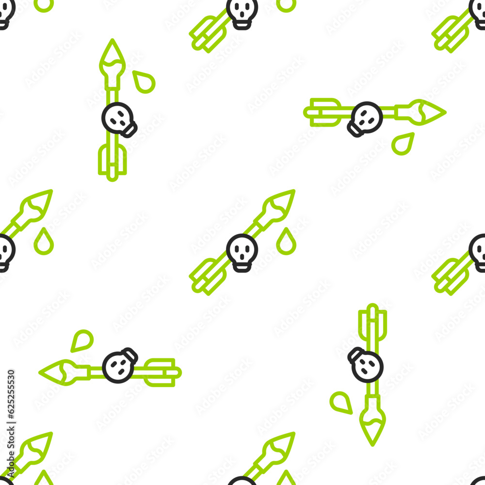 Line Poison on the arrow icon isolated seamless pattern on white background. Poisoned arrow. Vector Line Poison on the arrow icon isolated seamless pattern on white background. Poisoned arrow. Vector