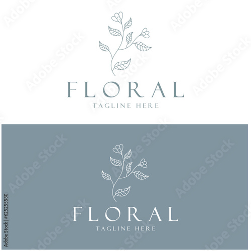 Elegant floral and leaf frame. Delicate botanical vector illustration for labels, spas, corporate identity, and wedding invitations