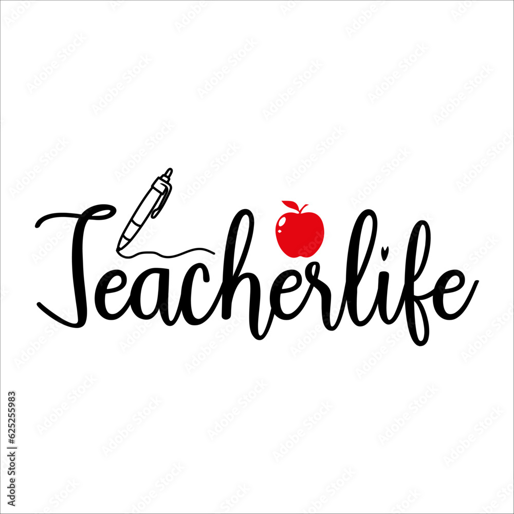 Obraz premium Teacher SVG T-Shirt Design 