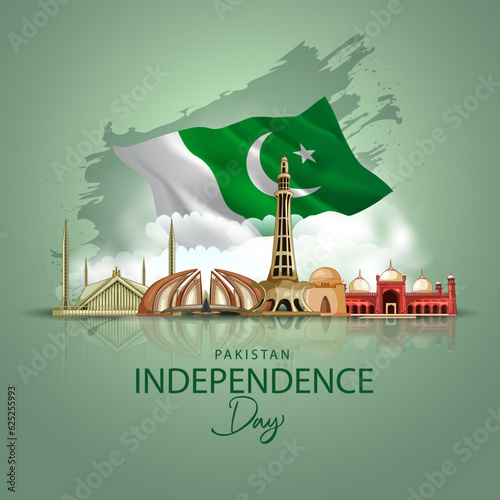 happy independence day Pakistan. abstract vector illustration. poster, banner ,badge, template design