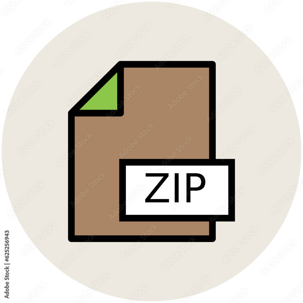 Circular Flat Icons of Basic Essentials

