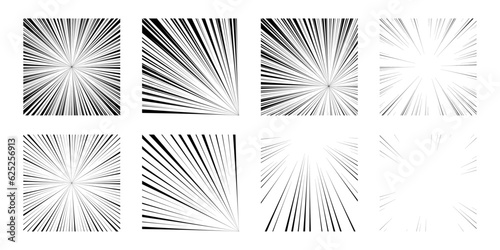 Set Of Radial Motion Graphics And Cartoon Strips
