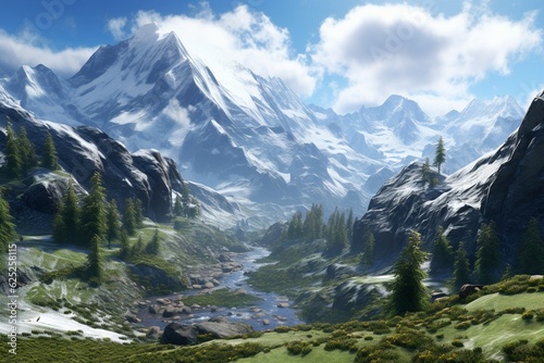 mountain landscapes, Generative AI