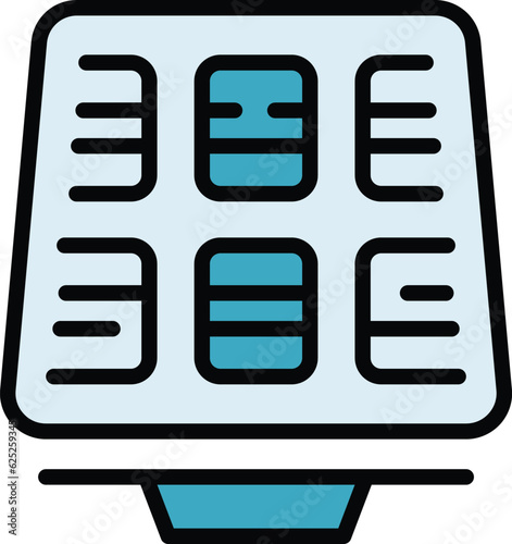 Solar panel equipment icon outline vector. Sun energy. Sunlight power color flat