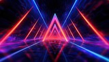 3d render abstract panoramic background neon light wallpaper