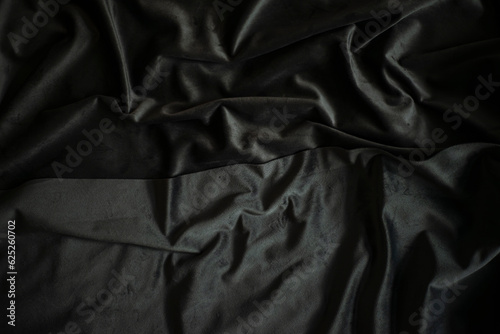 Black and brown velvet with pleated stripes, luxury silk fabric background