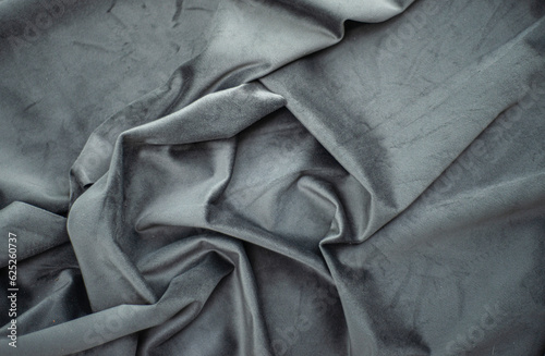 gray velvet with folds, luxury silk fabric background