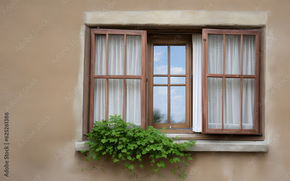 Photorealistic windows display. Window for background Photorealistic windows display. Window for background