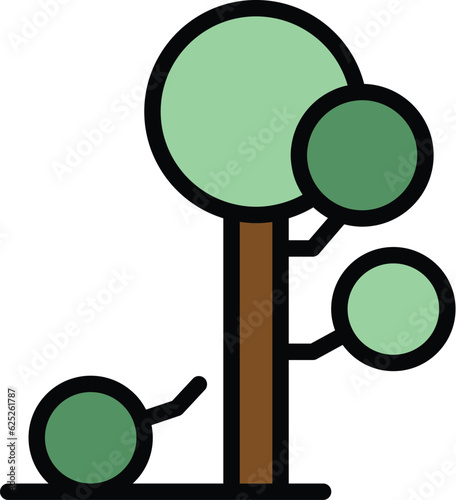 Tree removal icon outline vector. Arborist wood. Log lumber color flat
