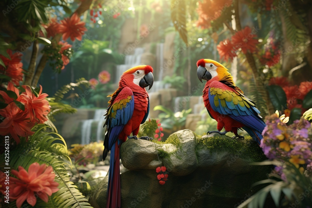 tropical birds, Generative AI