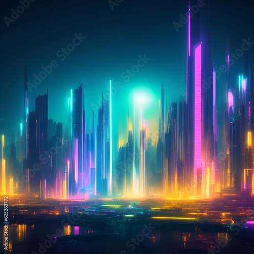 futuristic cyberpunk city abstract background Cinematic generative ai illustration art