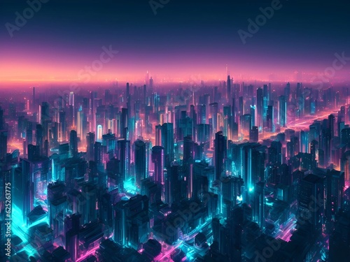 futuristic cyberpunk city abstract background Cinematic generative ai illustration art