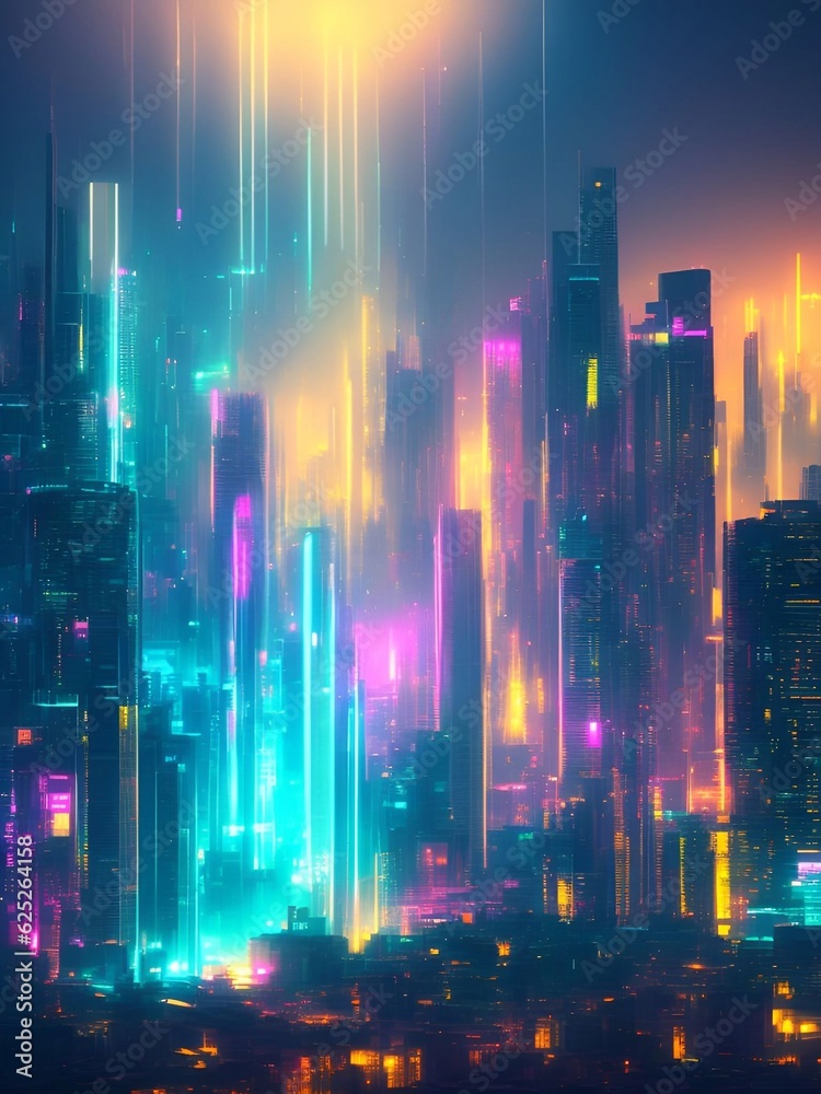 futuristic cyberpunk city abstract background Cinematic generative ai illustration art