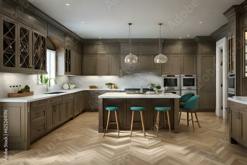 modern kitchen interior Generated Ai Technology