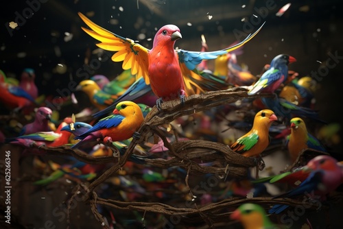 colorful birds  Generative AI