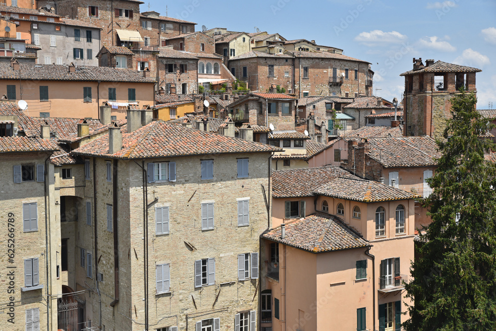 Maisons médiévales à Perugia. Italie