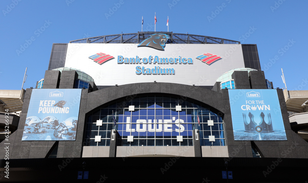 Charlotte, NC, USA - March 4, 2023: Bank of America Stadium in