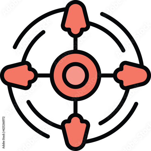 Hand spinner icon outline vector. Fidget toy. Antistress ball color flat