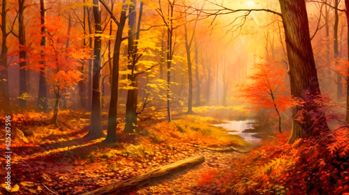 Mesmerizing Autumnal Landscape. AI Generated
