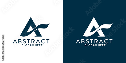 Letter A Logo Design With Wave style photo