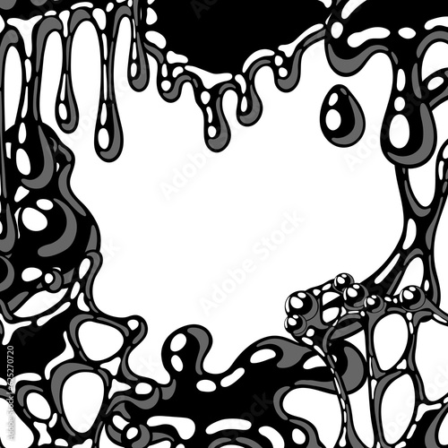 Blots and drips slime background. Toxic mucus smudges streaks and blotch.