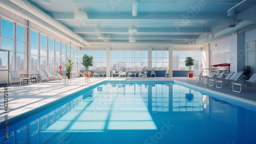 A swimming pool scenery background  created with generative AI technology