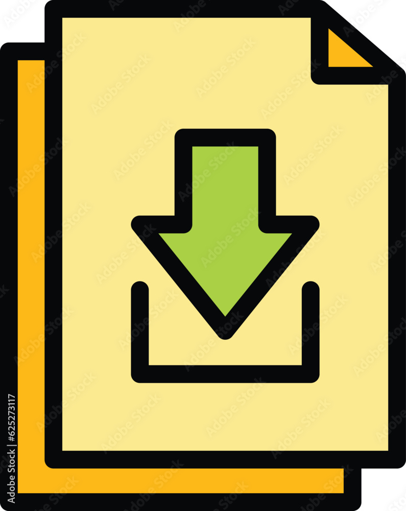 Download course icon outline vector. Digital podcast. Web school color flat Download course icon outline vector. Digital podcast. Web school color flat