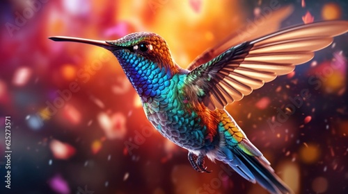 Life with a hummingbird in flight, Generative AI. © Dhiman