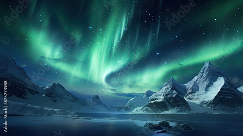 Aurora Borealis. Generative AI © VectorCookies