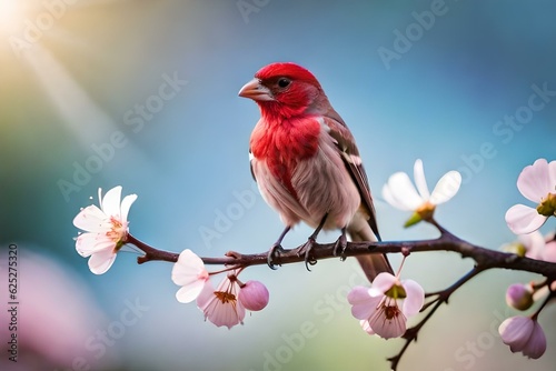 red cardinal on a branch © tahira