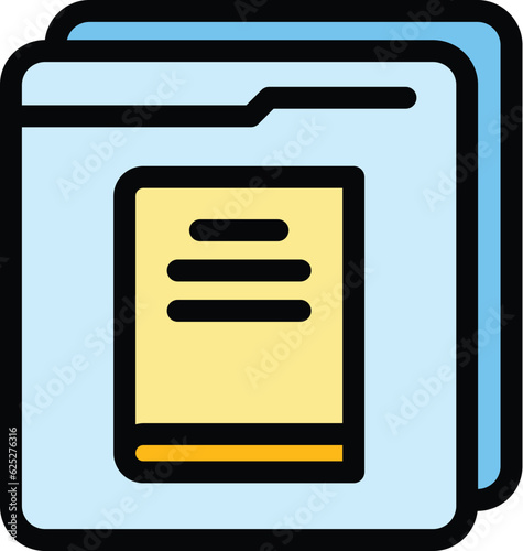 Digital bookstore icon outline vector. Library book. Online magazine color flat