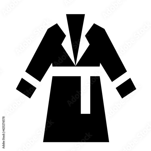 衣類、コートを表す塗りつぶしスタイルのアイコン