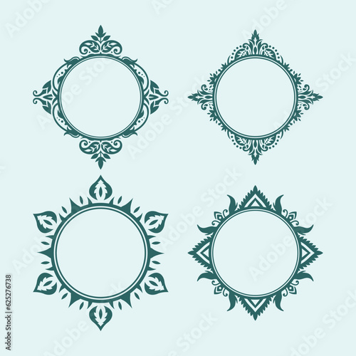 Floral Motif Paistley Traditional Ornament. Ornate element for design. Ornament pattern for wedding invitations, birthday and greeting cards. Traditional golden decor.