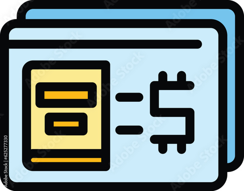 Book sale icon outline vector. Discount promotion. Swap literature color flat