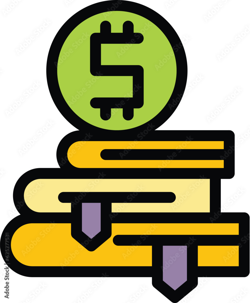 Book price icon outline vector. Sale offer. Cheap label color flat Book price icon outline vector. Sale offer. Cheap label color flat