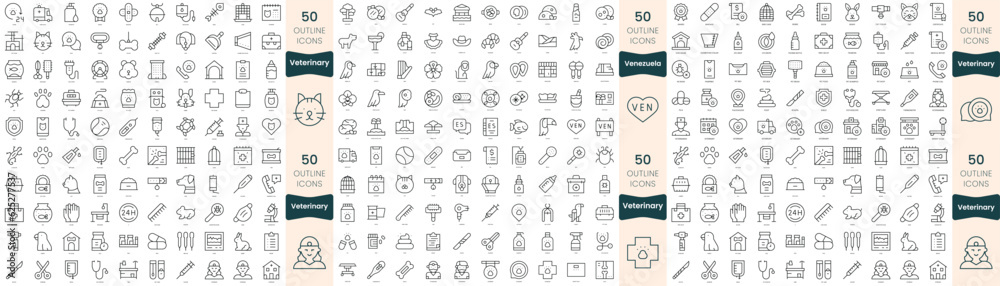 300 thin line icons bundle. In this set include venezuela, veterinary 300 thin line icons bundle. In this set include venezuela, veterinary