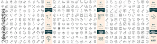 300 thin line icons bundle. In this set include vaccine development, valentines day, vector edition, vegetables, venetian carnival