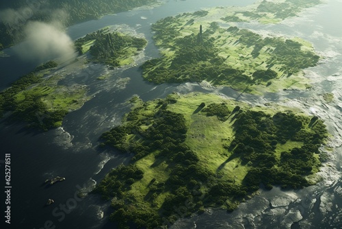Aerial photography of natural landscapes, Generative AI