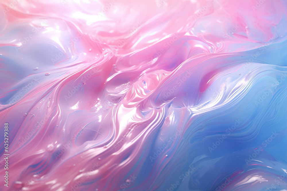 Abstract dreamy boiling holographic fluid background or wallpaper, pastel colors. Generative AI. High quality illustration.