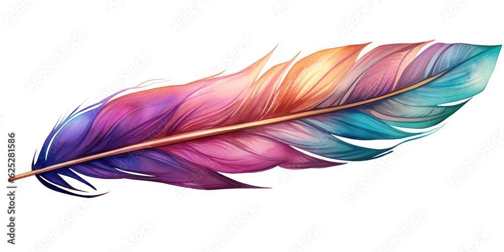AI Generated. AI Generative. Single abstract drawing painting feather vibrant colors. Fly nature elegance concept vibe light air AI Generated. AI Generative. Single abstract drawing painting feather vibrant colors. Fly nature elegance concept vibe light air