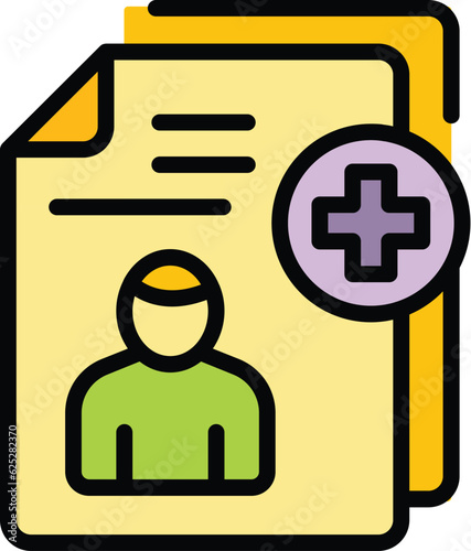 New client icon outline vector. Add customer. Consumer introduction color flat