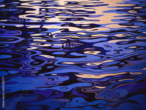 An abstract illustration of water reflection flat design vector style Generative Ai