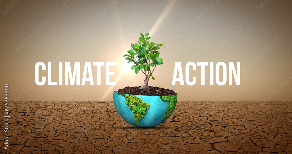 Protect our planet. Earth day and environment day 3d concept background. Ecology concept. climate action concept background. - obrazy, fototapety, plakaty 