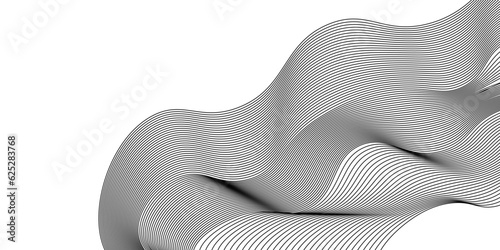 Abstract blck lines on white background.Wave of the many colored lines. © Md sagor