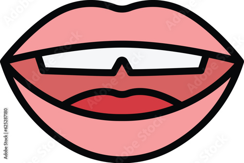 Speech sound icon outline vector. Mouth pronunciation. Speak sync color flat