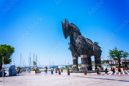 Trojan horse. The cleverest battle trick in history to take the city of Troy. Canakkale, Turkey.
