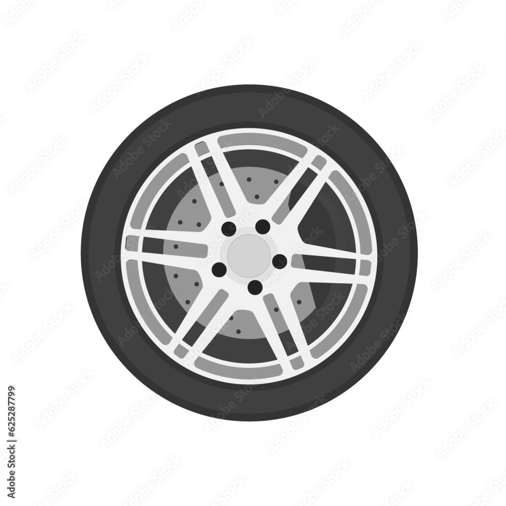 car wheel isolated on white background
